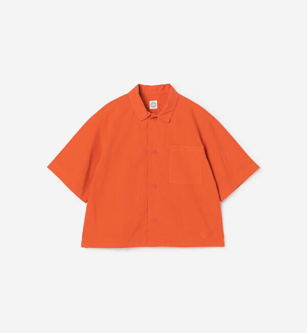 ORCIVAL「ORCIVAL | ガーメントダイ レギュラーカラー半袖シャツ WOMEN」|シャツ・ブラウス|ORANGE
