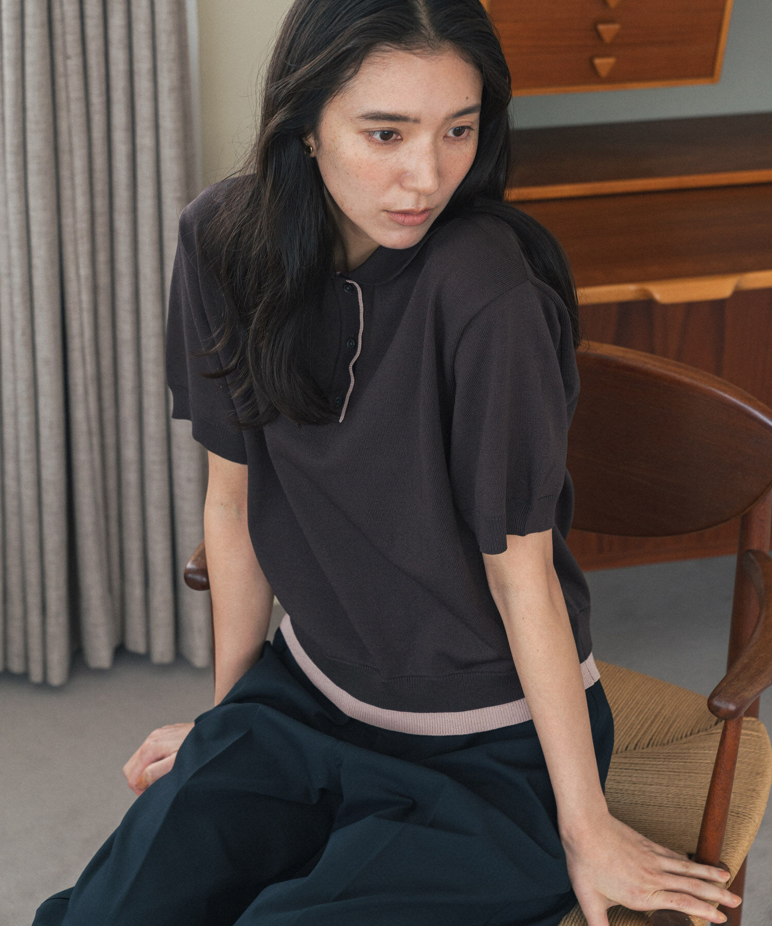 URBAN RESEARCH DOORS「『一部WEB限定カラー』配色ニットポロシャツ」|ポロシャツ|
