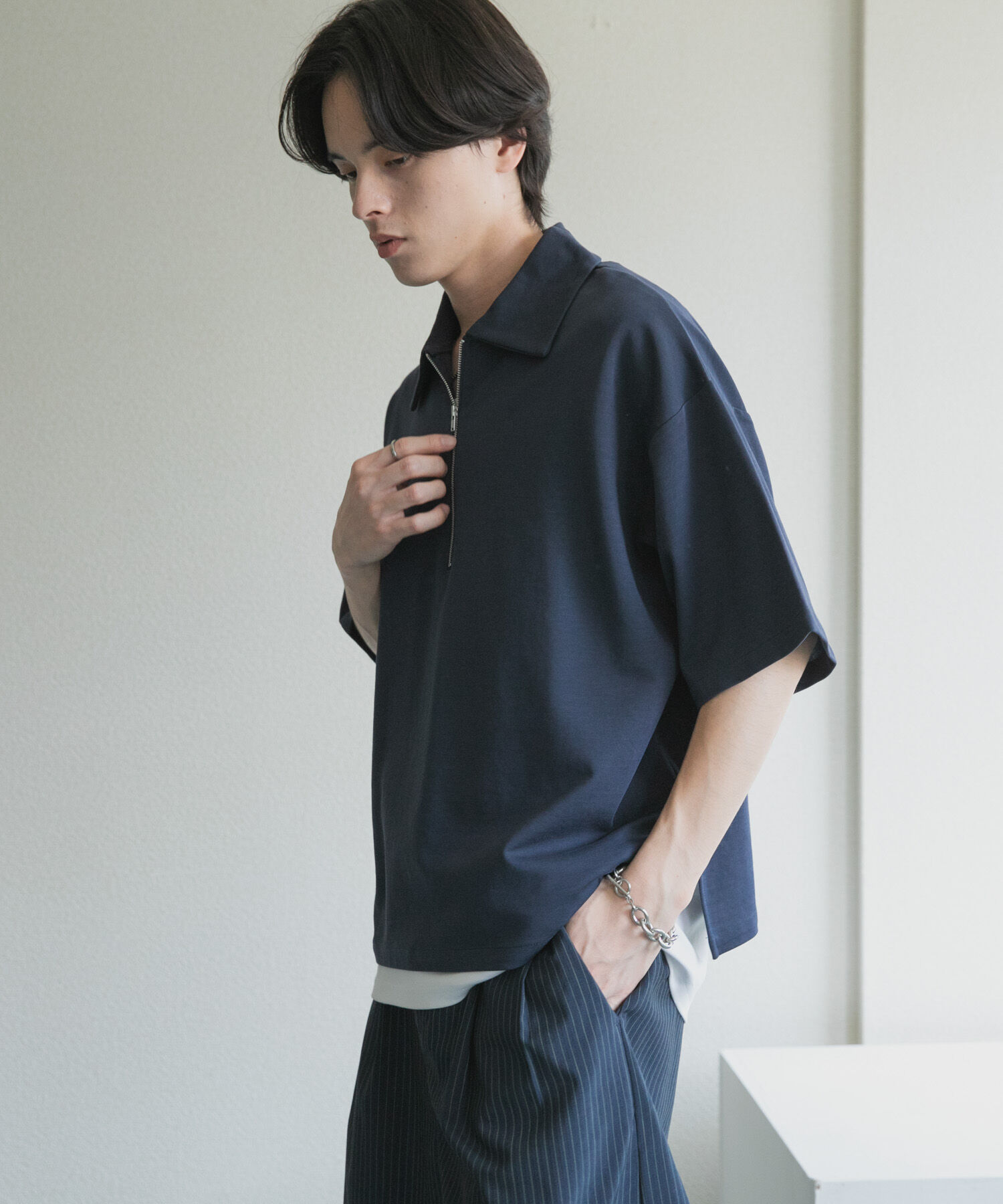SENSE OF PLACE by URBAN RESEARCH「ライトダンボールポンチハーフジップ Tシャツ」|Tシャツ・カットソー|