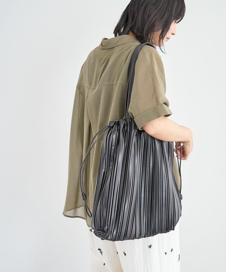 Green Parks「プリーツドロストトートバッグ」|トートバッグ|Black