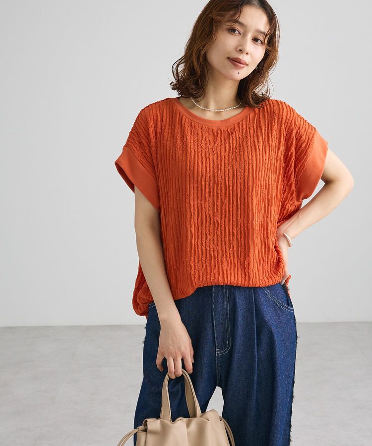 Green Parks「表面感カットフリルフレンチプルオーバー」|Tシャツ・カットソー|