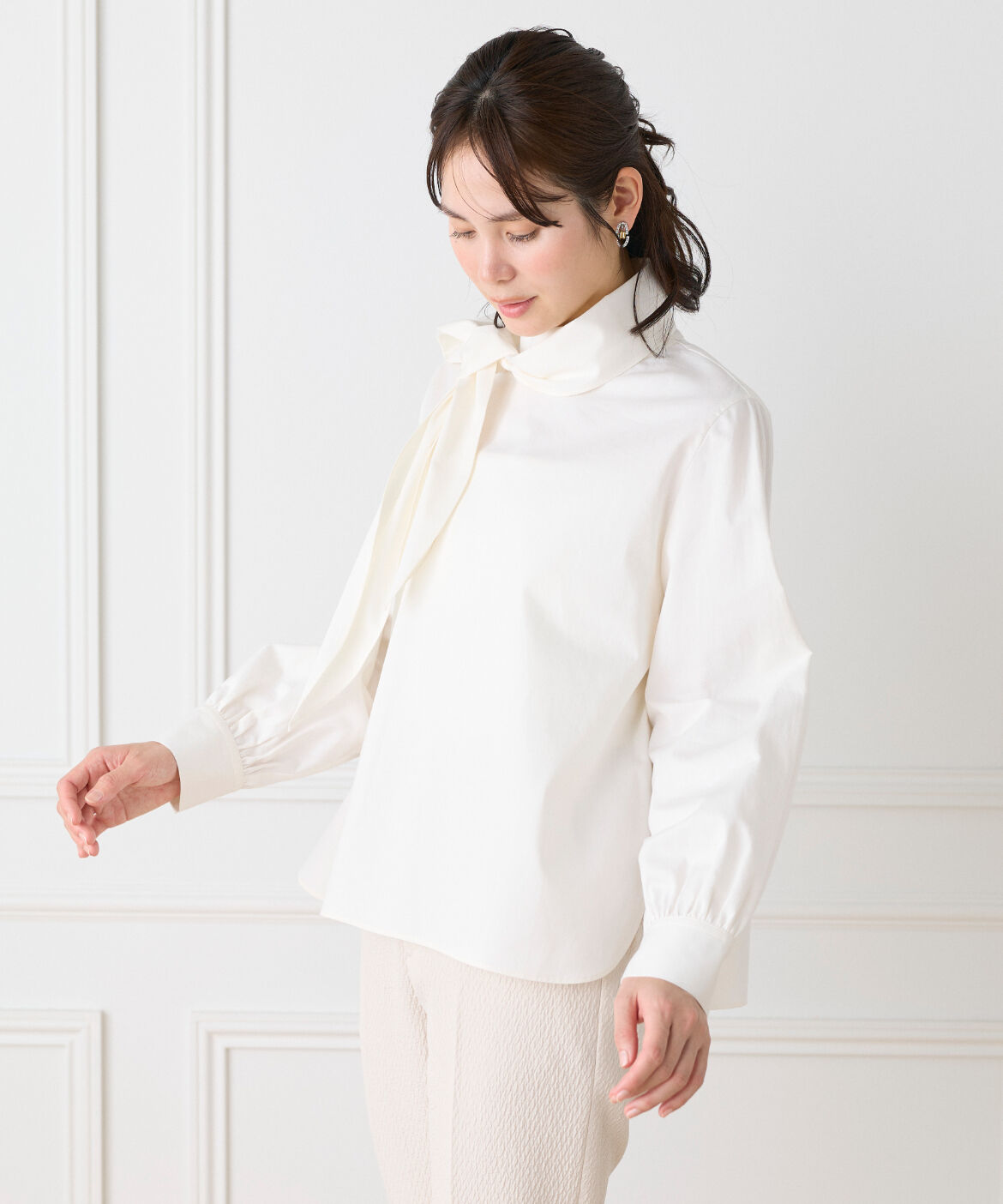 Le Souk「ハイネックボウタイ付きブラウス　」|シャツ・ブラウス|