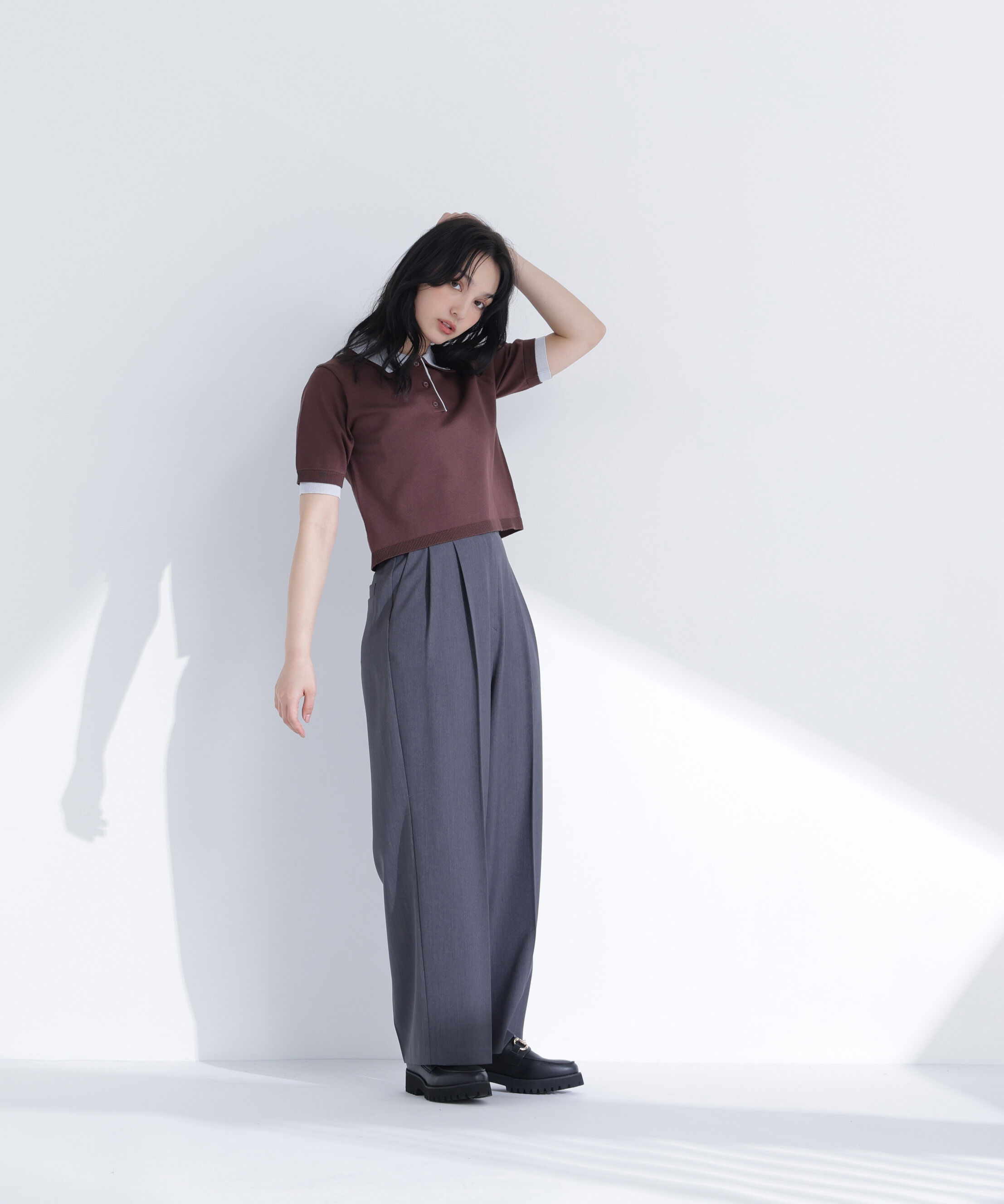  「ダブルカラーポロニット」|ニット・セーター|