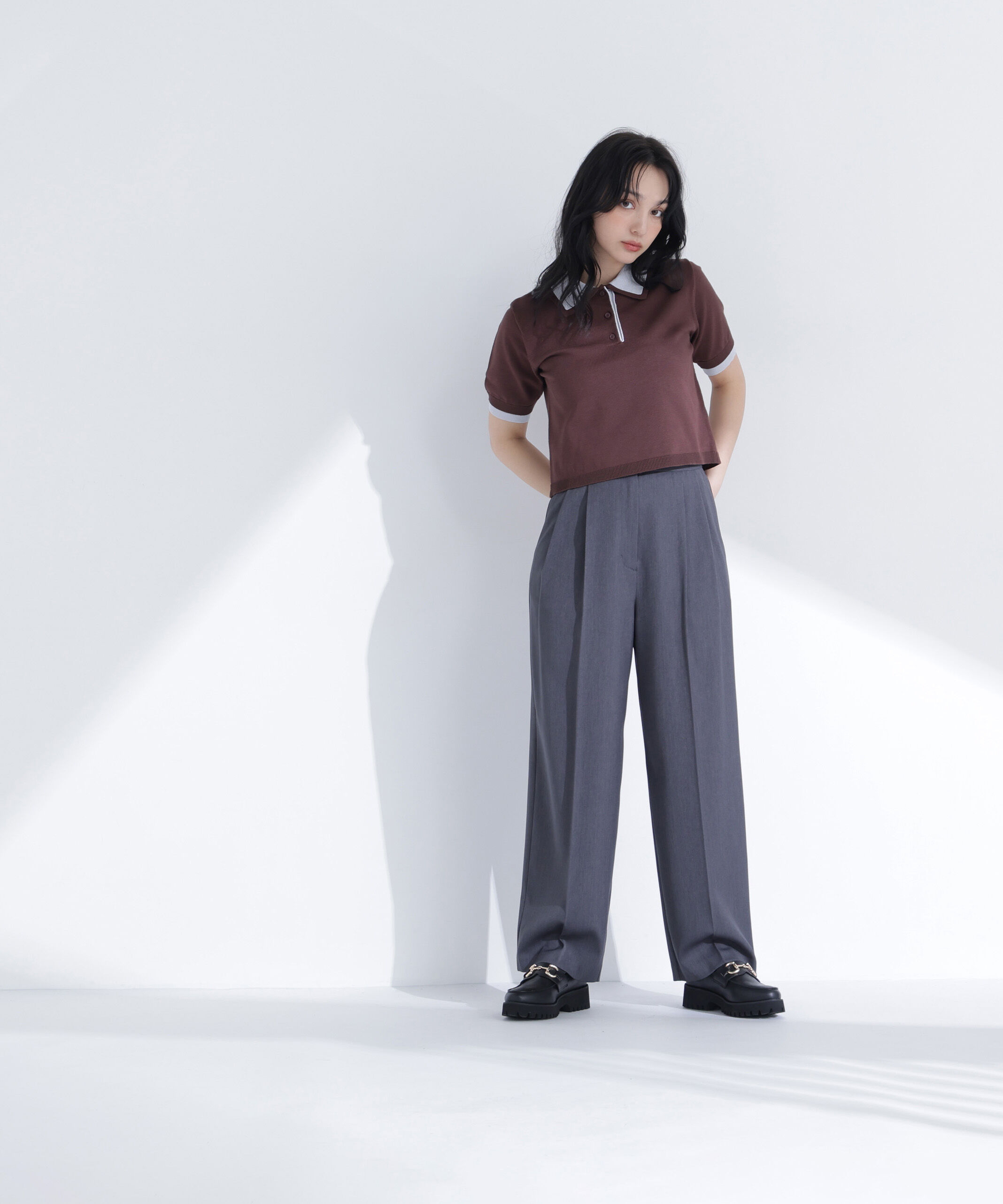  「ダブルカラーポロニット」|ニット・セーター|