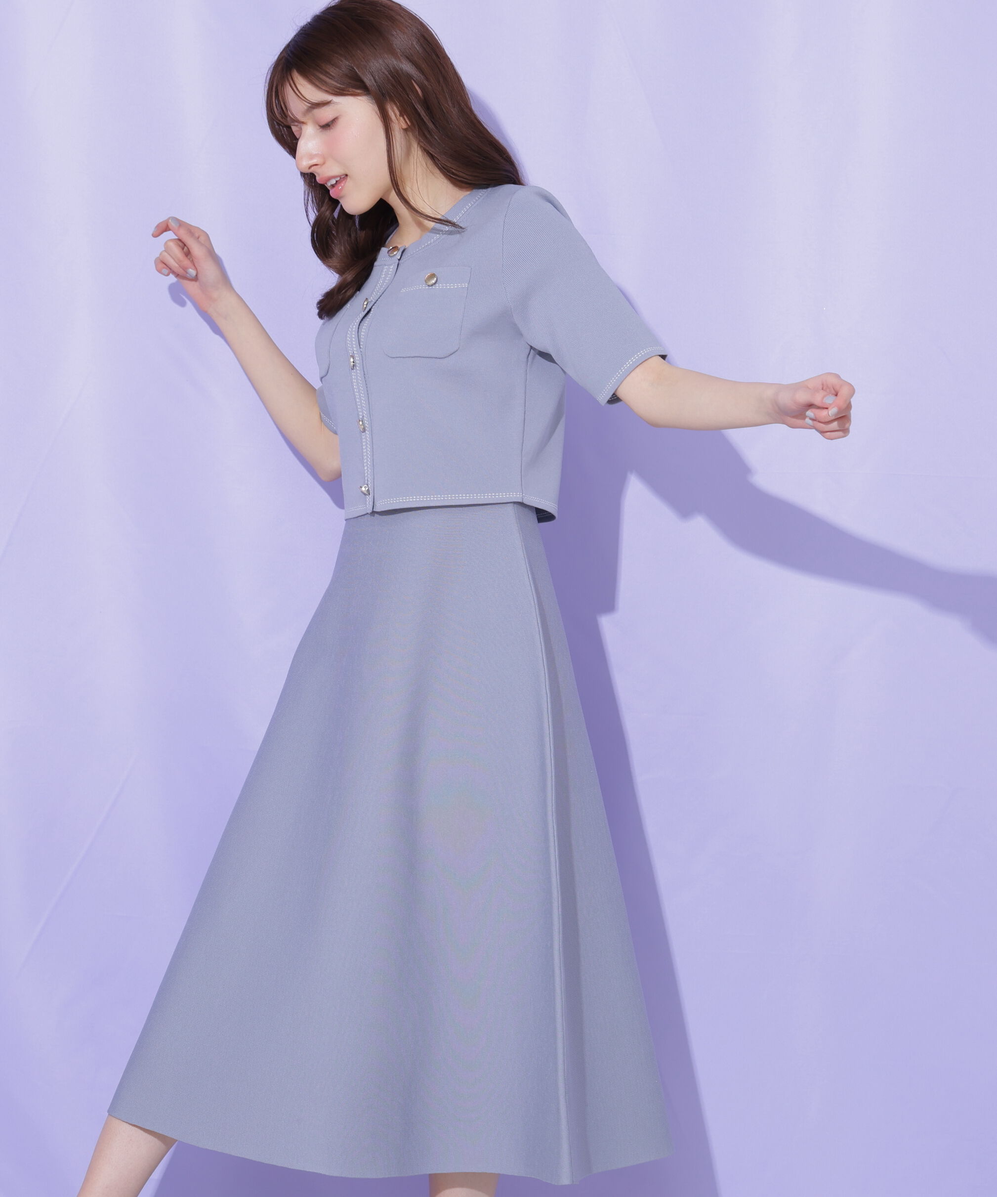  「ニットジャケットセットアップ」|ワンピース|