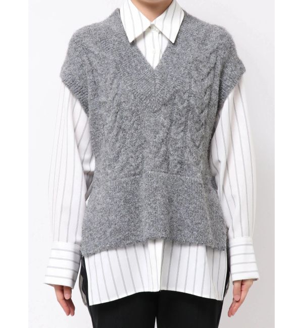ELENDEEK「CABLE VEST DOCKING SH」|シャツ・ブラウス|
