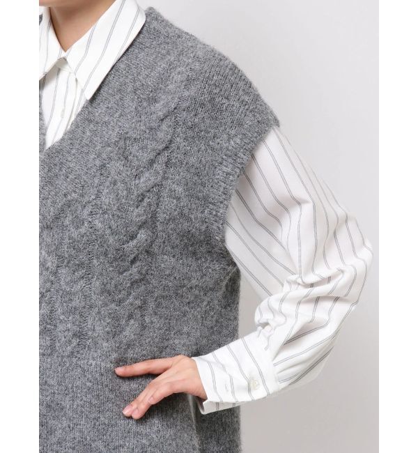 ELENDEEK「CABLE VEST DOCKING SH」|シャツ・ブラウス|