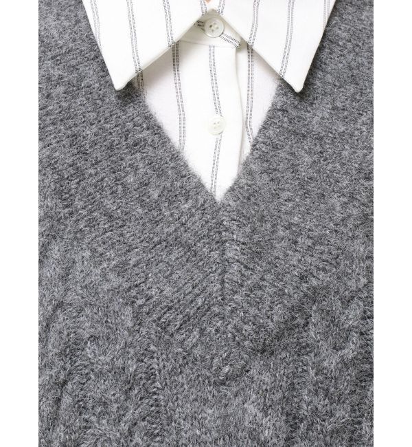 ELENDEEK「CABLE VEST DOCKING SH」|シャツ・ブラウス|