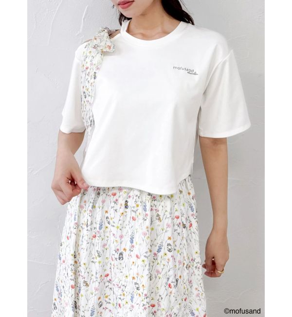 dazzlin「【mofusandコラボ】リボンショルダーロゴTシャツ」|Tシャツ・カットソー|