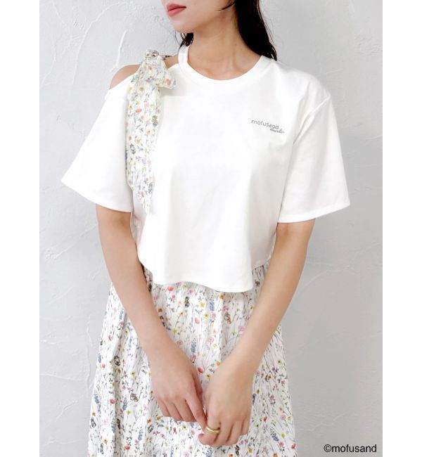 dazzlin「【mofusandコラボ】リボンショルダーロゴTシャツ」|Tシャツ・カットソー|