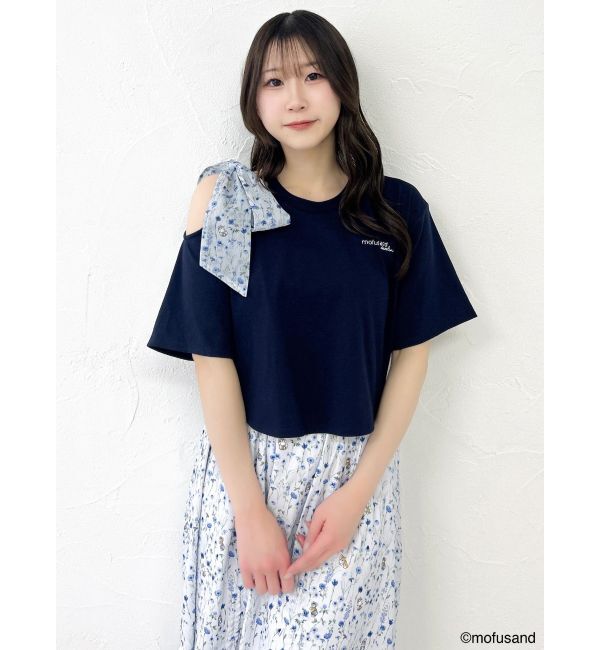 dazzlin「【mofusandコラボ】リボンショルダーロゴTシャツ」|Tシャツ・カットソー|
