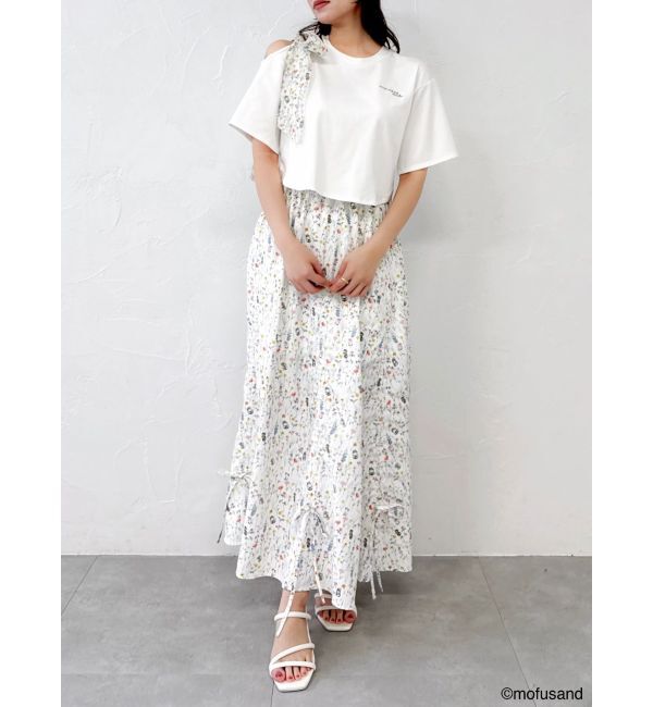 dazzlin「【mofusandコラボ】リボンショルダーロゴTシャツ」|Tシャツ・カットソー|