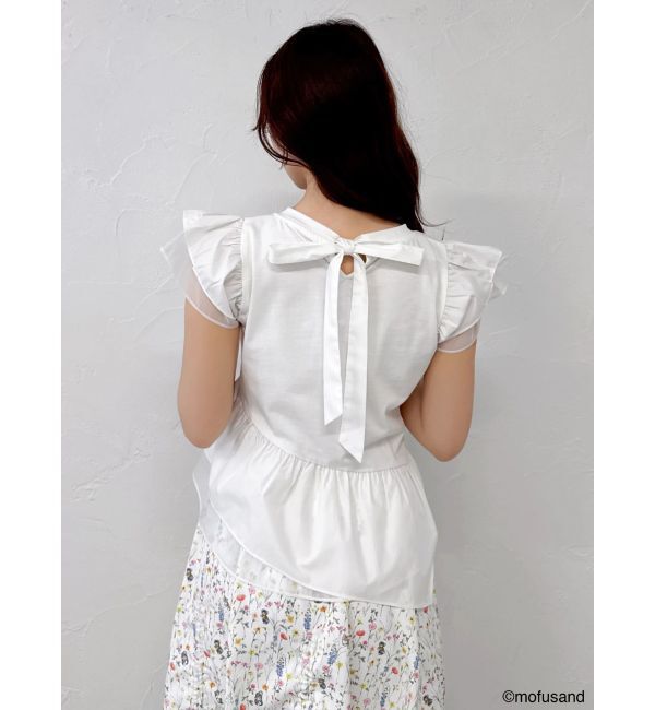 dazzlin「【mofusandコラボ】アシメシアーフリルロゴTシャツ」|Tシャツ・カットソー|