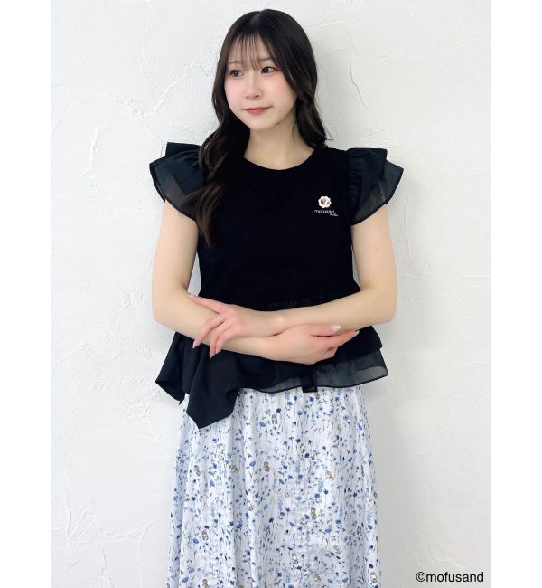 dazzlin「【mofusandコラボ】アシメシアーフリルロゴTシャツ」|Tシャツ・カットソー|