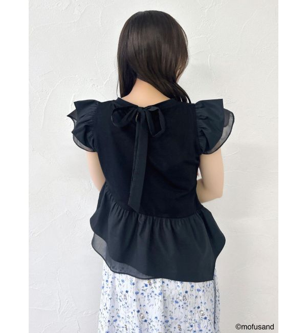 dazzlin「【mofusandコラボ】アシメシアーフリルロゴTシャツ」|Tシャツ・カットソー|