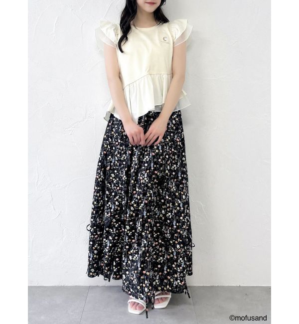 dazzlin「【mofusandコラボ】アシメシアーフリルロゴTシャツ」|Tシャツ・カットソー|