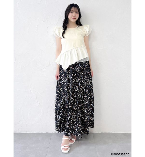 dazzlin「【mofusandコラボ】アシメシアーフリルロゴTシャツ」|Tシャツ・カットソー|