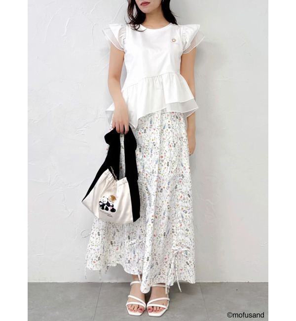 dazzlin「【mofusandコラボ】アシメシアーフリルロゴTシャツ」|Tシャツ・カットソー|