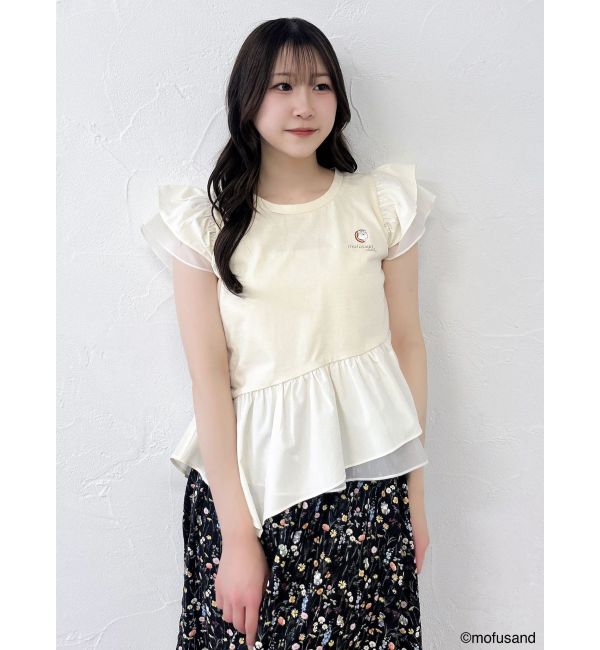 dazzlin「【mofusandコラボ】アシメシアーフリルロゴTシャツ」|Tシャツ・カットソー|