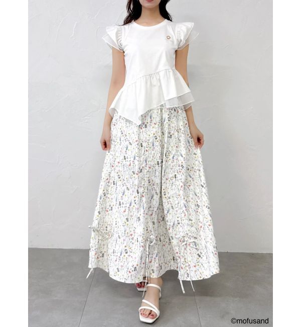 dazzlin「【mofusandコラボ】アシメシアーフリルロゴTシャツ」|Tシャツ・カットソー|