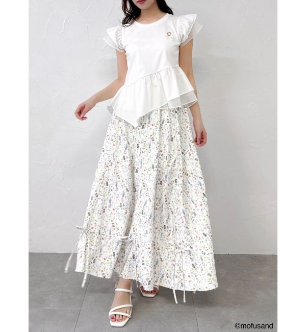 dazzlin「【mofusandコラボ】アシメシアーフリルロゴTシャツ」|Tシャツ・カットソー|