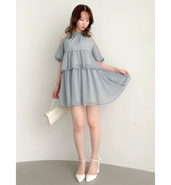 dazzlin「【WEB限定】ボリュームティアードミニワンピース」|ワンピース|