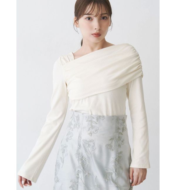 MERCURYDUO「アシメオフショルカットトップス」|Tシャツ・カットソー|