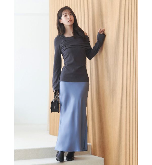 MERCURYDUO「アシメオフショルカットトップス」|Tシャツ・カットソー|