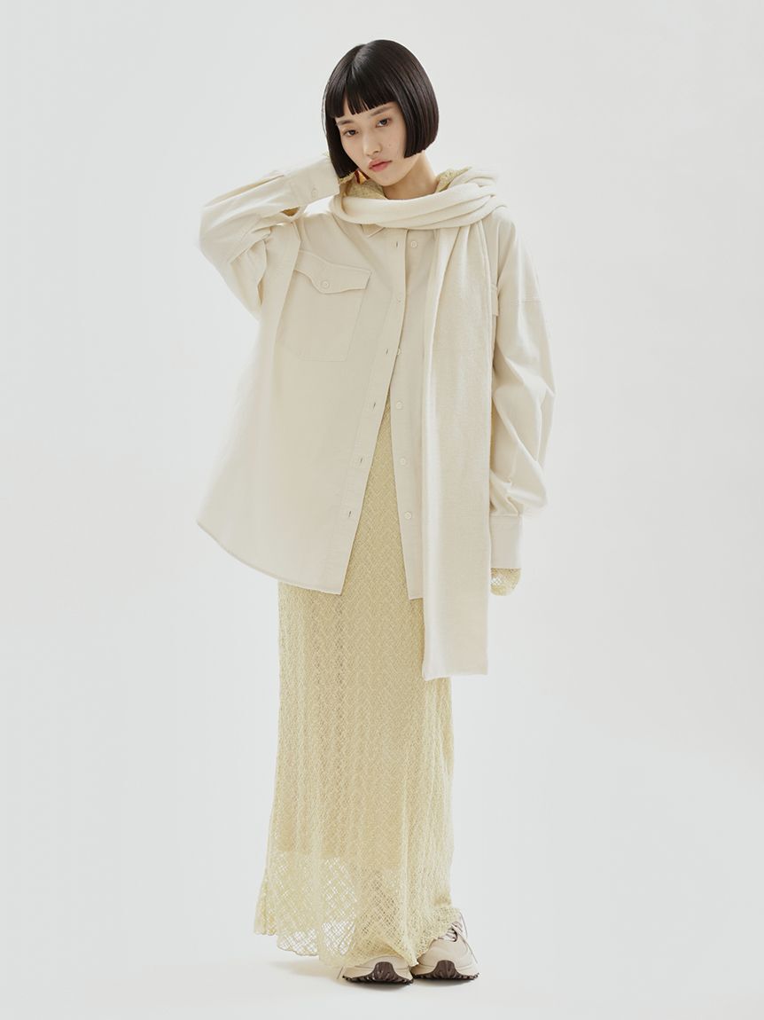 emmi atelier「カットレースフーディーワンピース」|ワンピース|