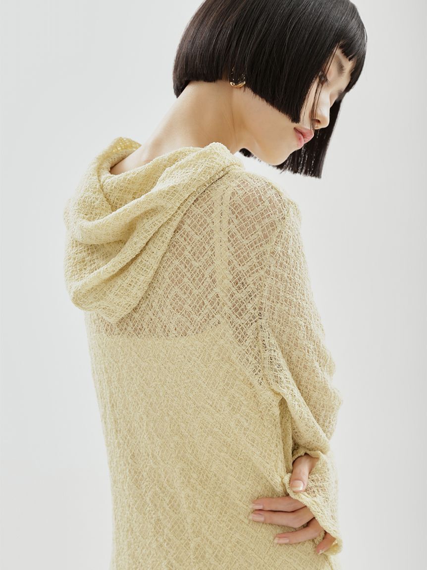 emmi atelier「カットレースフーディーワンピース」|ワンピース|