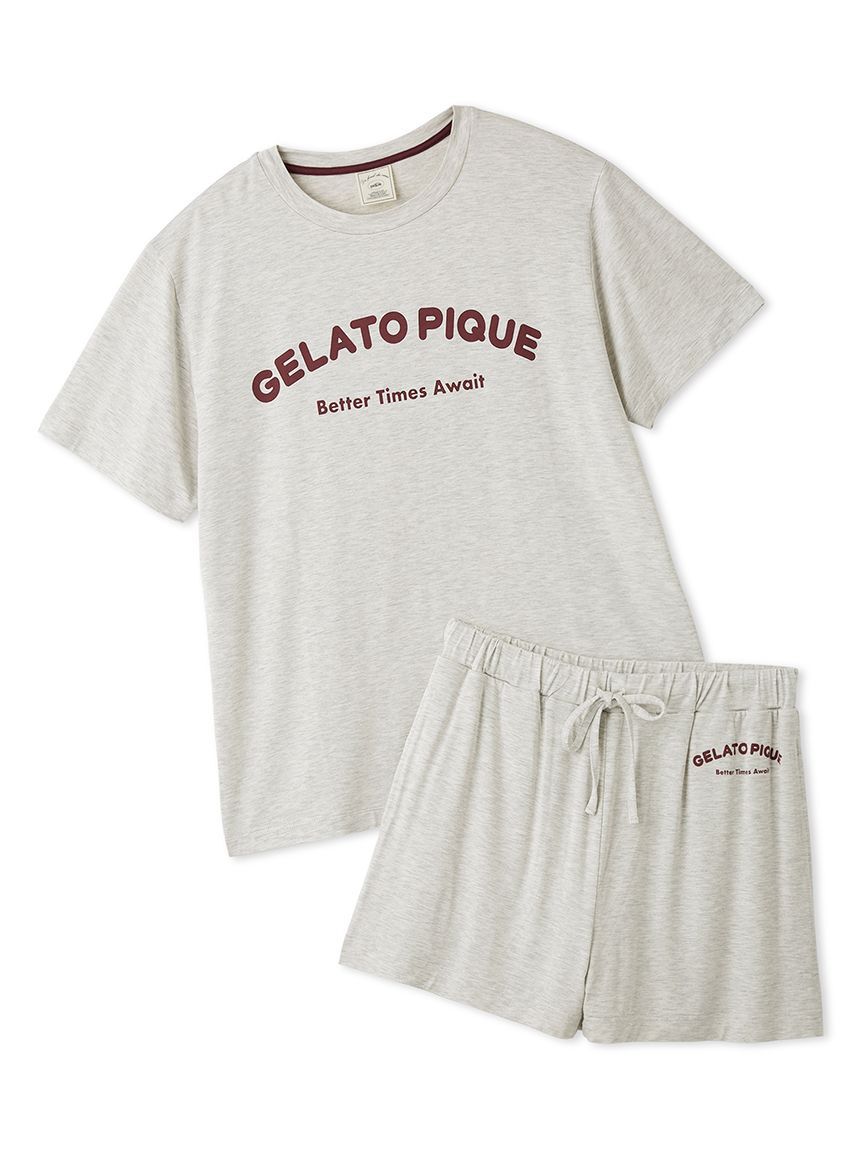 gelato pique「【接触冷感】カジュアルレーヨンロゴTシャツ&ショートパンツセット」|ルームウェア|