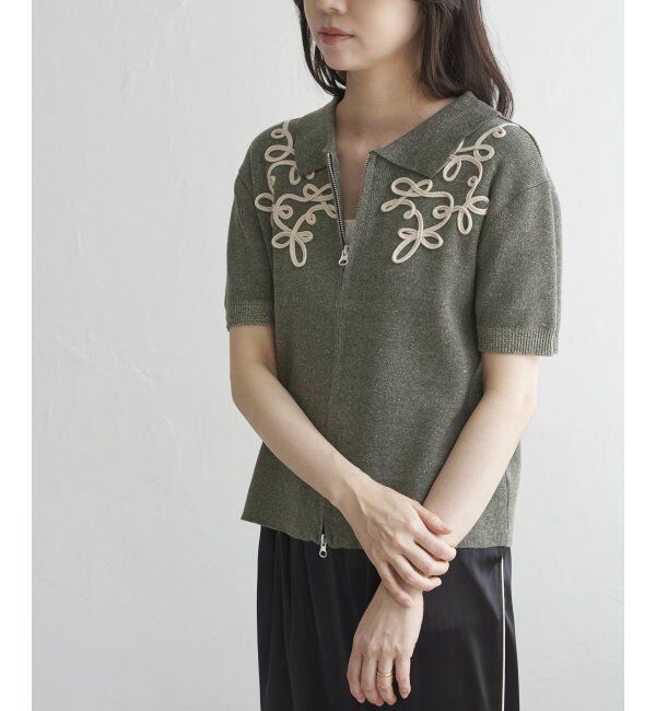 VENCE share style「コード刺繍ダブルジップブルゾン」|カーディガン|