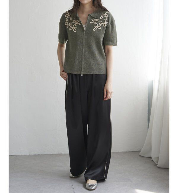 VENCE share style「コード刺繍ダブルジップブルゾン」|カーディガン|
