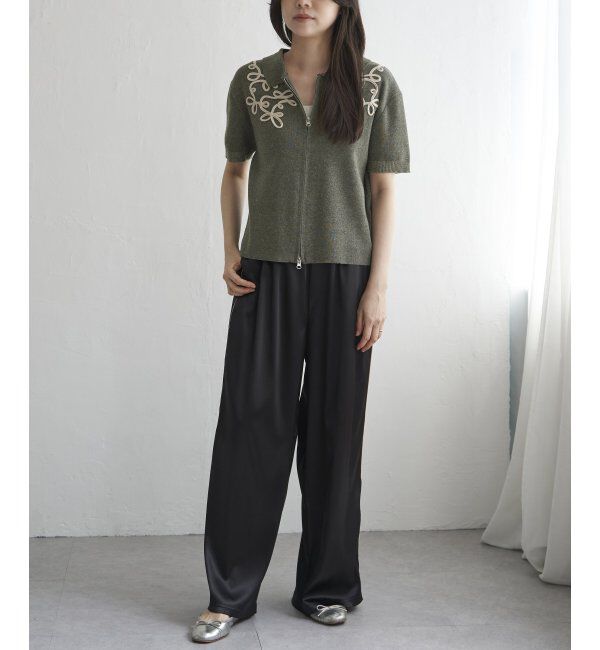 VENCE share style「コード刺繍ダブルジップブルゾン」|カーディガン|