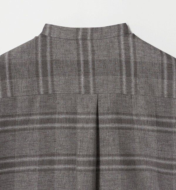 UNITED ARROWS「チェック バンドカラー フレンチスリーブ シャツ ‐ウォッシャブル‐」|シャツ・ブラウス|