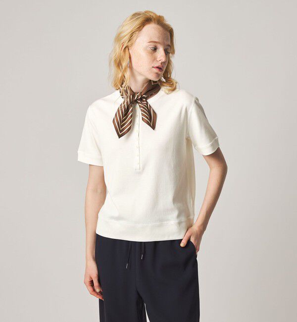 Steven Alan＞コットン ヘンリーネック ショートスリーブ プルオーバー