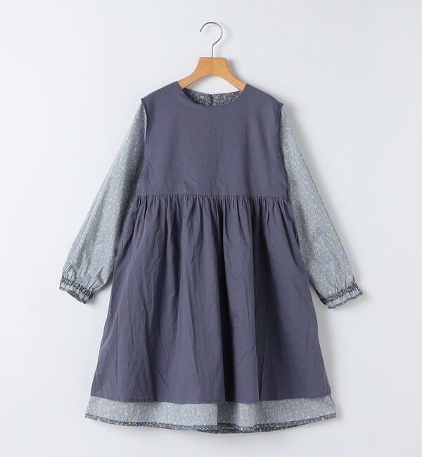 SHIPS KIDS「SHIPS KIDS:140～150cm / リバティ ギャザー ワンピース 長袖」|ワンピース|