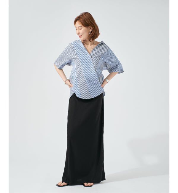 VERMEIL par iena「Stripe ハーフスリーブシャツ」|シャツ・ブラウス|