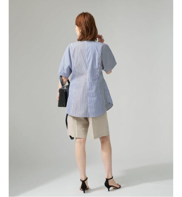 VERMEIL par iena「Stripe ハーフスリーブシャツ」|シャツ・ブラウス|