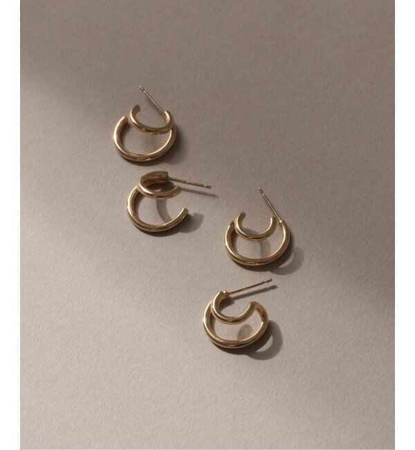 Lilas by Spick&Span「ダブルラインピアス K10（両耳）」|ピアス|