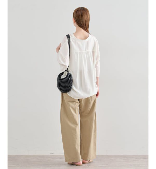 U by SPICK&SPAN「シルキーシフォンギャザーブラウス」|シャツ・ブラウス|