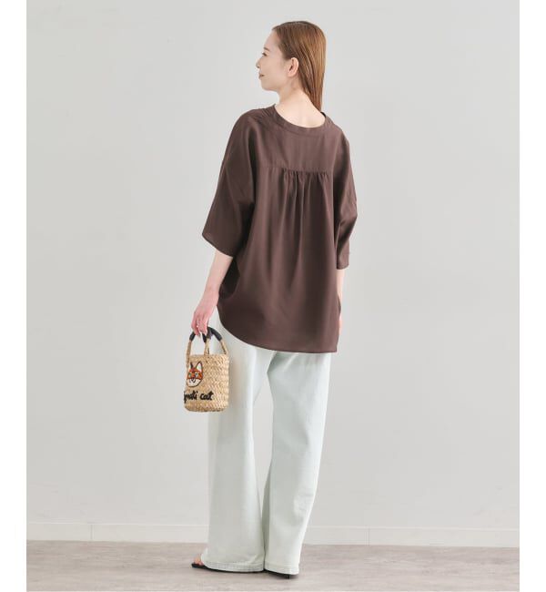 U by SPICK&SPAN「シルキーシフォンギャザーブラウス」|シャツ・ブラウス|
