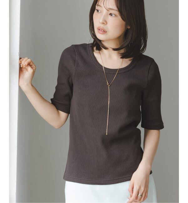 NOBLE「《追加・WEB限定カラーあり》ULTIMAコットンラウンドネックT2」|Tシャツ・カットソー|ブラウン