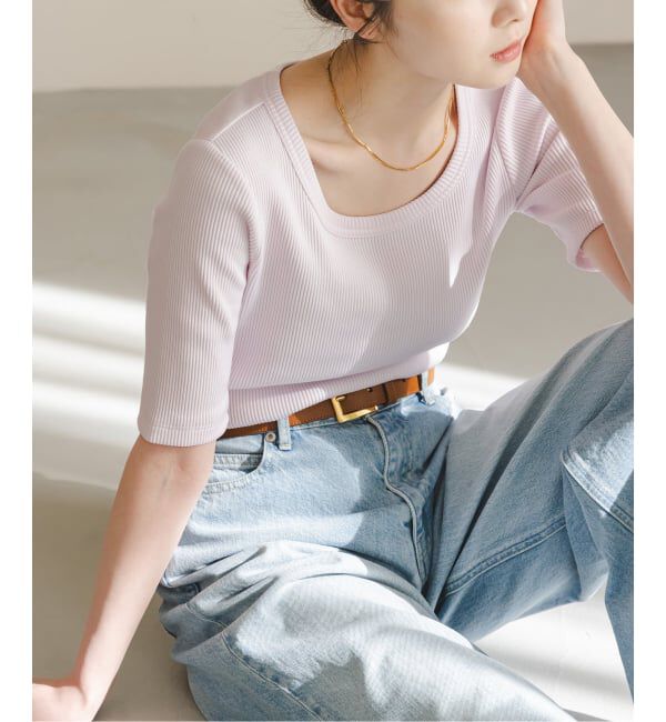 NOBLE「《追加・WEB限定カラーあり》ULTIMAコットンラウンドネックT2」|Tシャツ・カットソー|ピンク