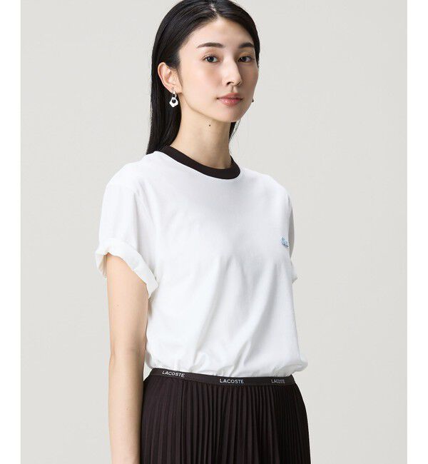 LACOSTE「配色ネックリブリンガーネックTシャツ」|Tシャツ・カットソー|