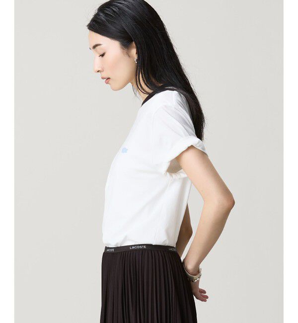 LACOSTE「配色ネックリブリンガーネックTシャツ」|Tシャツ・カットソー|