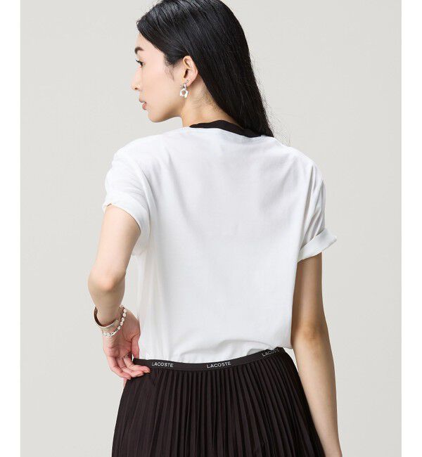 LACOSTE「配色ネックリブリンガーネックTシャツ」|Tシャツ・カットソー|