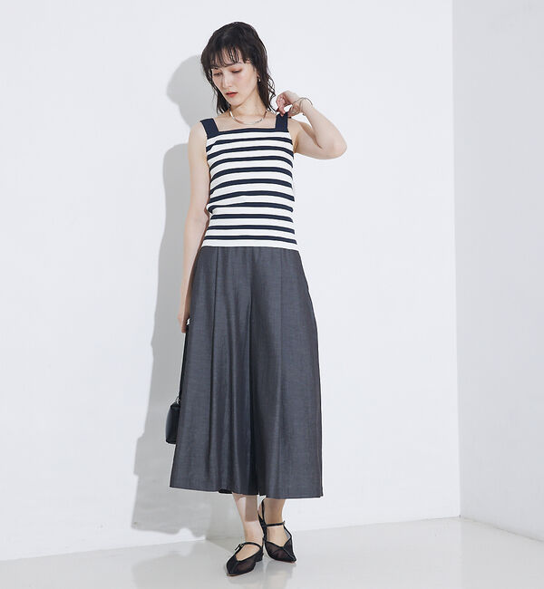 qualite「【セットアップ対応】接触冷感/レーヨンストレッチニットノースリーブ」|キャミソール|