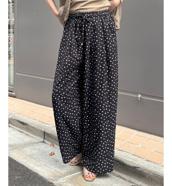  「ドットタックワイドイージーパンツ」|その他|ブラック柄