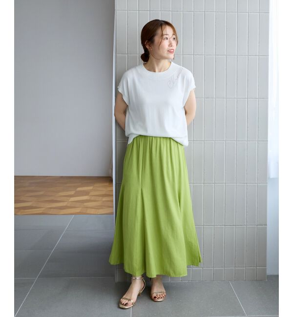  「ネック刺繍フレンチプルオーバー」|ニット・セーター|